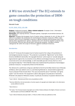 A Wii too stretched? The ECJ extends to game consoles the