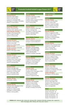 Peninsula Football Netball League Fixture 2017