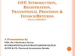 present taxation vs. gst - Institute of Cost Accountants of India