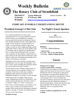 Bulletin - Rotary Club of Strathfield