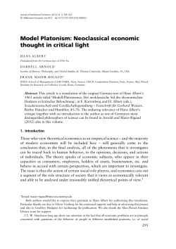 Model Platonism: Neoclassical economic thought in critical light