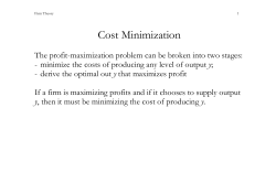 Cost Minimization