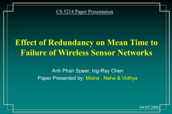 Effect of Redundancy on Mean Time to Failure of Wireless