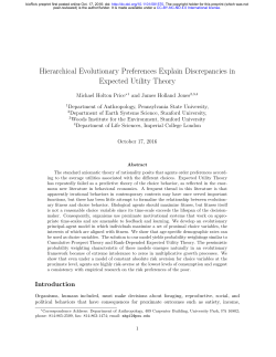 Hierarchical Evolutionary Preferences Explain