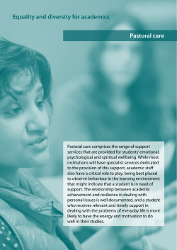Equality and diversity for academics: pastoral care factsheet