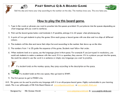 Past Simple Questions - Crocodile Board Game