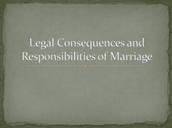 Legal Consequences and Responsibilities of Marriage