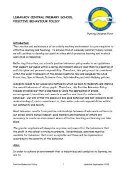 Positive Behaviour Policy - Limavady Central Primary School