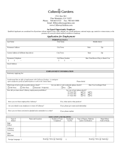 Callaway Gardens employment application