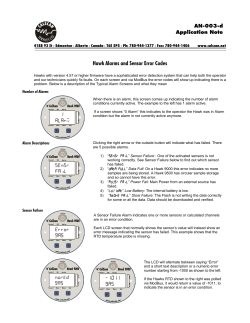 Hawk Sensor Error Codes Version D