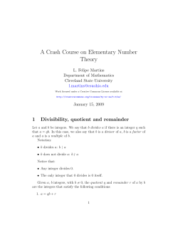 A Crash Course on Elementary Number Theory