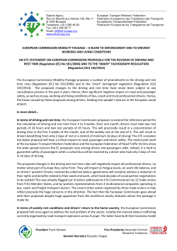 ETF statement on mobility package