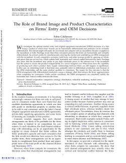 The Role of Brand Image and Product Characteristics on Firms