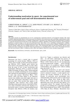 Understanding motivation in sport: An experimental test