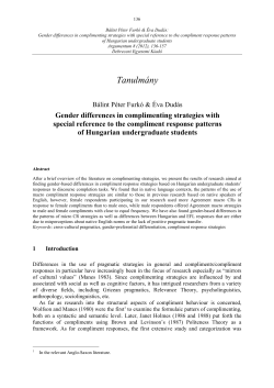 Gender differences in complimenting strategies with special