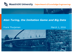 Alan Turing, the Imitation Game and Big Data