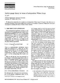 Lattice gauge theory in terms of independent Wilson