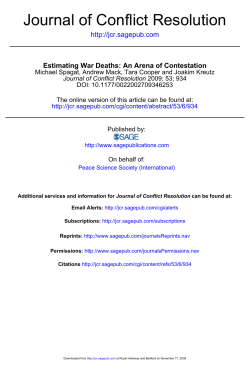 Journal of Conflict Resolution - Human Security Report Project