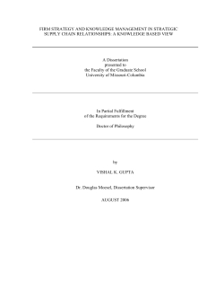 Firm strategy and knowledge management in strategic