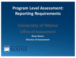 Program Assessment Session 6 Reporting Outcomes for Accreditation