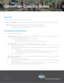 GamePlan Coach`s Guide