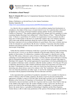 Is Evolution a Good Theory? - For an Answer: Christian Apologetics