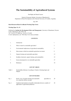 The Sustainability of Agricultural Systems