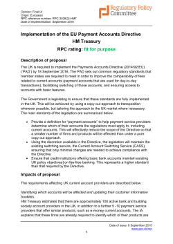 Implementation of the EU payment accounts directive