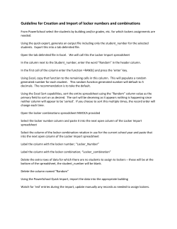 Guideline for Creation and Import of locker numbers and combinations