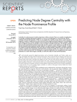 Predicting Node Degree Centrality with the Node