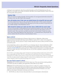 ICD-10: Frequently Asked Questions
