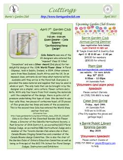 April - Barrie`s Garden Club