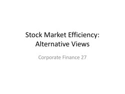 Stock Market Efficiency: Alternative Views