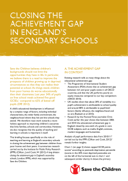 closing the achievement gap in england`s secondary schools