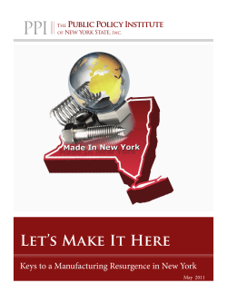 Let`s Make It Here - The Public Policy Institute of New York State