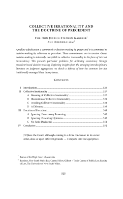 collective irrationality and the doctrine of precedent