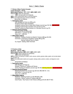 Unit 7 Math Plans 7&middot;1 Review of Basic Fraction Concepts Content