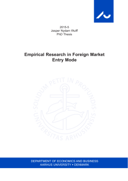 Empirical Research in Foreign Market Entry Mode