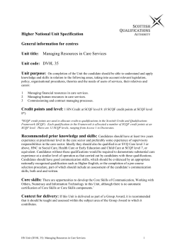 Managing financial resources in care services