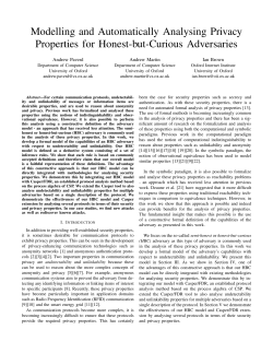 Modelling and Automatically Analysing Privacy Properties for