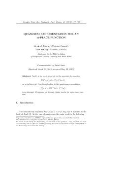 QUASI-SUM REPRESENTATION FOR AN m