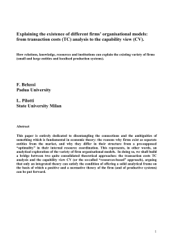 Explaining the existence of different firms` organisational
