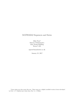 MATH10242 Sequences and Series