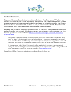 Plant It Forward 2015 Season Week 19, May. 18th