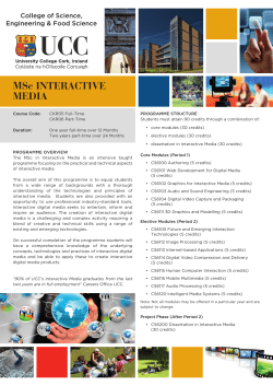 MSc INTERACTIVE MEDIA - University College Cork
