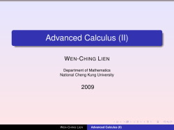 Advanced Calculus (II)