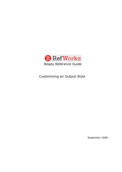 Modifying an Output Style