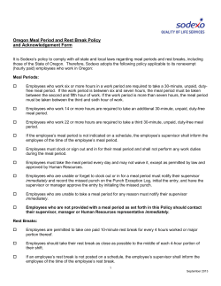 Oregon Meal Period and Rest Break Policy and