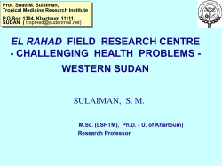 Health problems in West Sudan