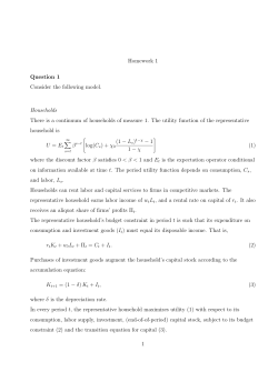Homework 1 Question 1 Consider the following model. Households